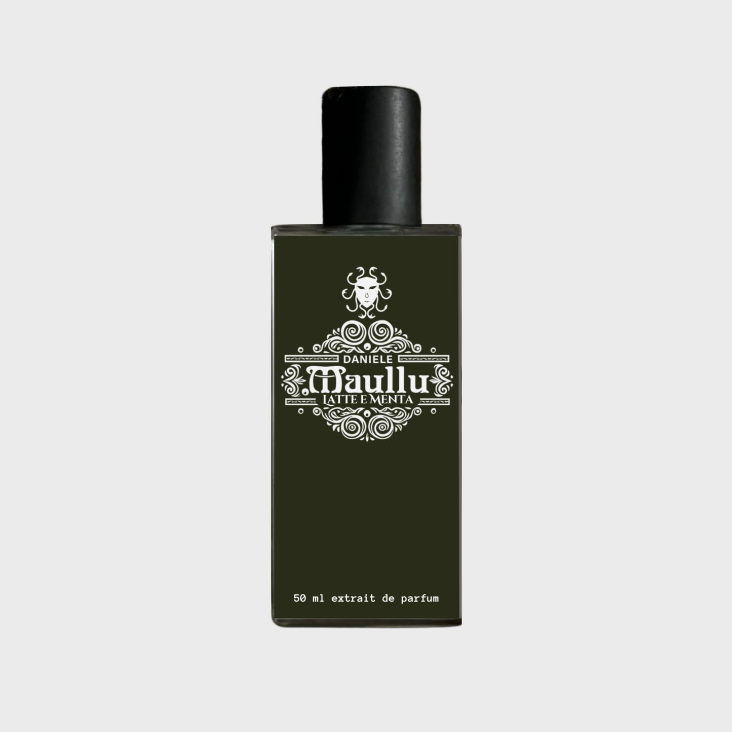 Perfume bottle labeled 'Latte e Menta' on a white background. niche fragrances