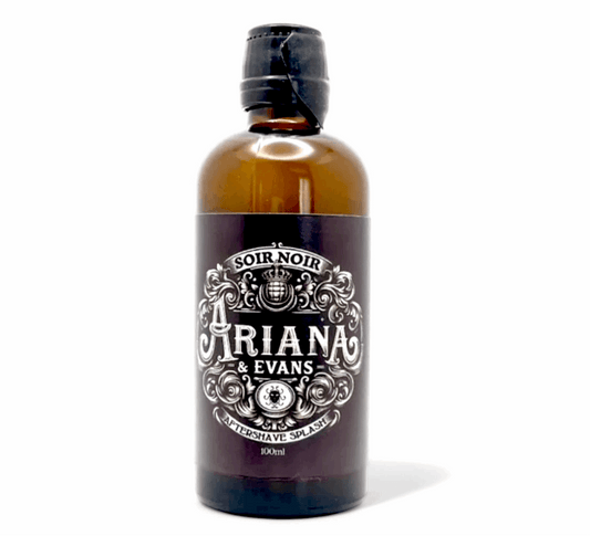 Soir Noir aftershave splash by Ariana & Evans. Matches perfectly the Soir Noir Shaving Cream for wet shaving