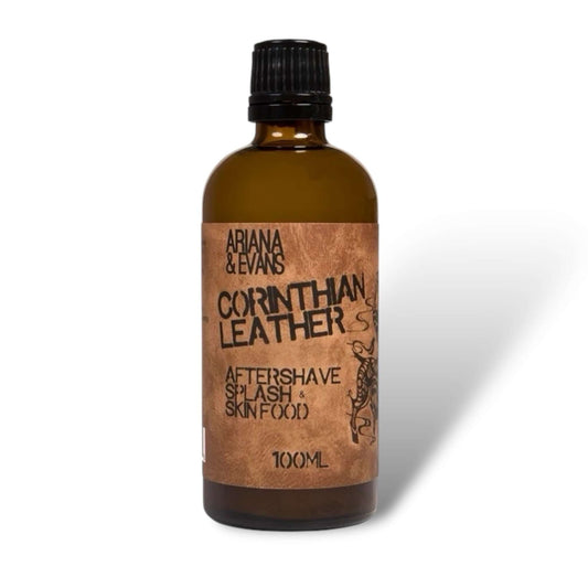 Corithian Leather Aftershave splash for men with leather & woods.