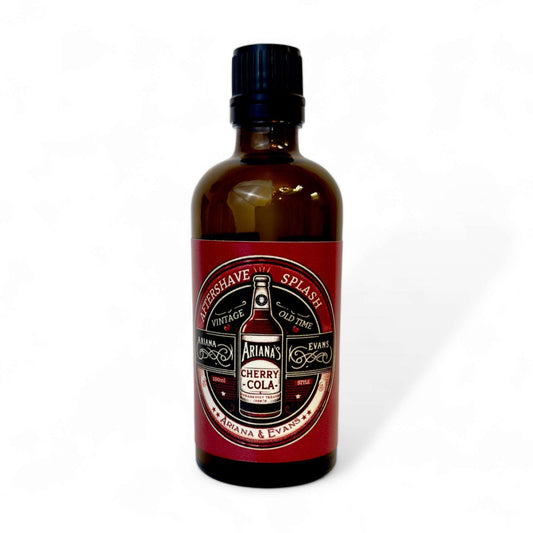 Cherry Cola aftershave splash by Ariana & Evans. Matches perfectly with the Shaving Cream for wet shaving