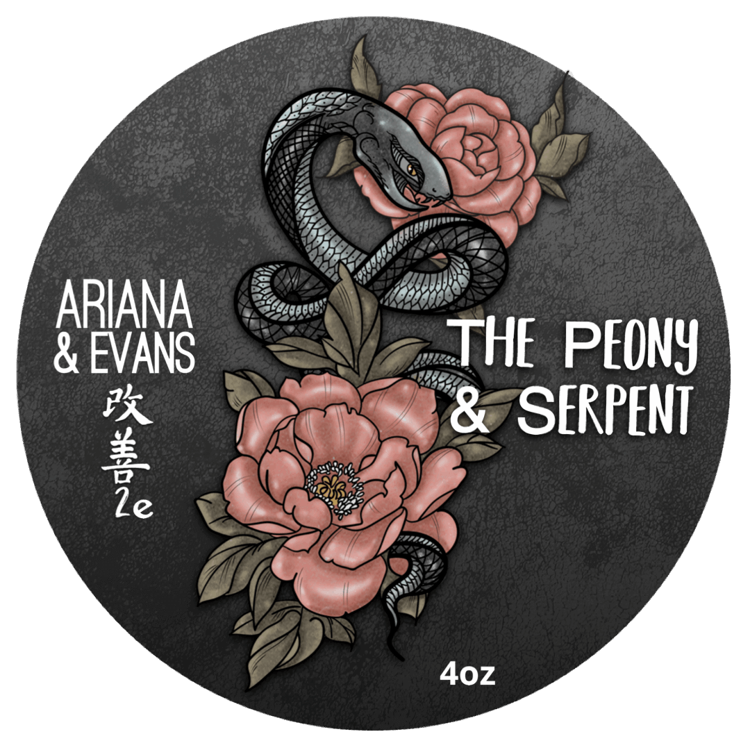 The Serpent & Peony Shaving Soap by Ariana & Evans. Amazing performance in this shave soap